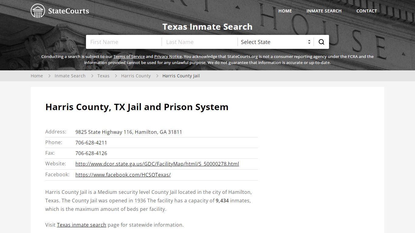 Harris County Jail Inmate Records Search, Texas - StateCourts